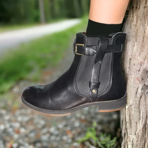 SOLD! ECCO Saunter Mid Cut Leather Chelsea Ankle Boots Sz EU37/US6 - 6.5 - Picture 3 of 16